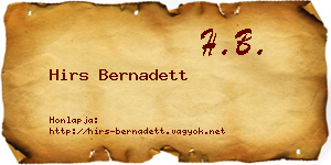 Hirs Bernadett névjegykártya