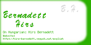 bernadett hirs business card
